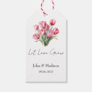 Tulip Let love grow wedding seed Gift Tags