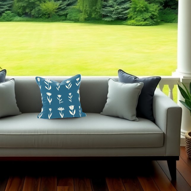 Tulip Line Up Navy Cushion (Creator Uploaded)