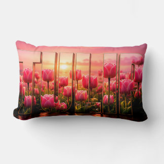Tulip Luxury Botanical Floral Decor Lumbar Cushion