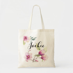 Tulip Magnolia Wedding Personalised Bridesmaid Tote Bag