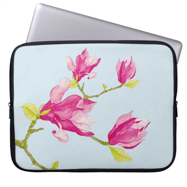 Tulip Magnolias on a Laptop Sleeve (Front)