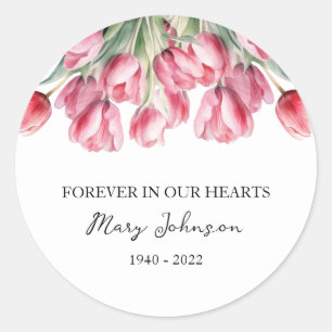 Tulip Memorial Funeral Classic Round Sticker