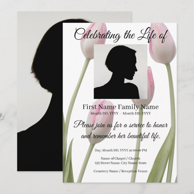 Tulip memorial invitation (Front/Back)