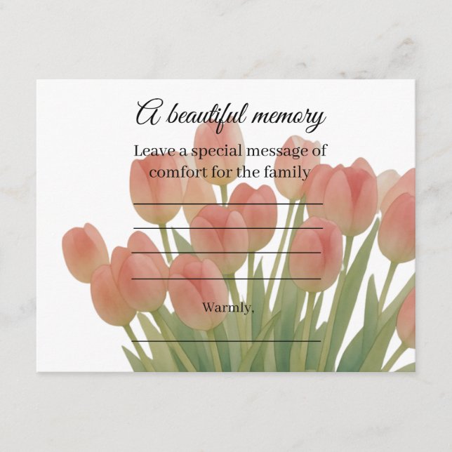 Tulip Memorial Message Card (Front)