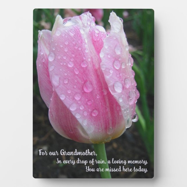 Tulip Memorial Tabletop Plaque with Easel (Front)