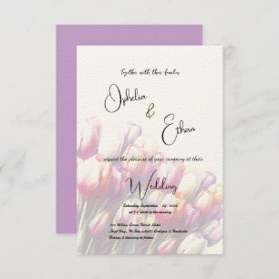 Tulip Minimalist Purple Invitation