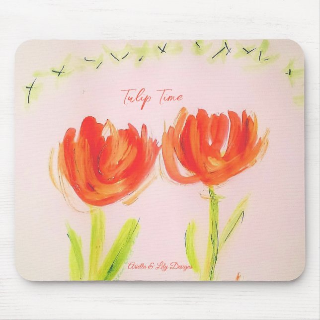 Tulip Mouse pad by Ariella & Lily, Zazzle (Front)