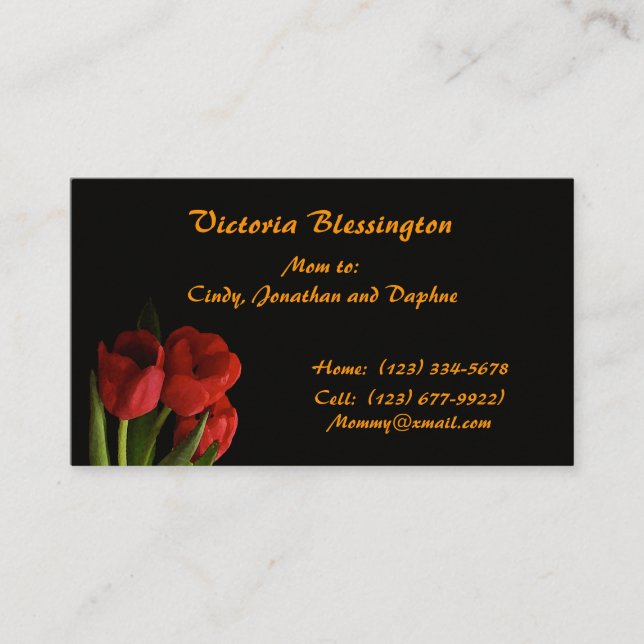 Tulip Mummy Calling Card (Front)