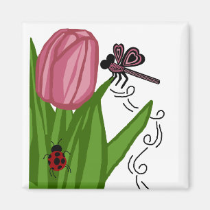 Tulip n dragonfly magnet