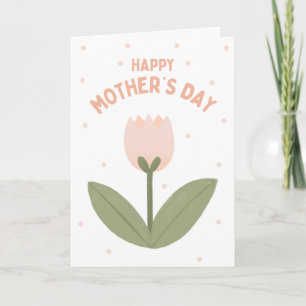 Tulip on polka dot Background Mother's Day Card