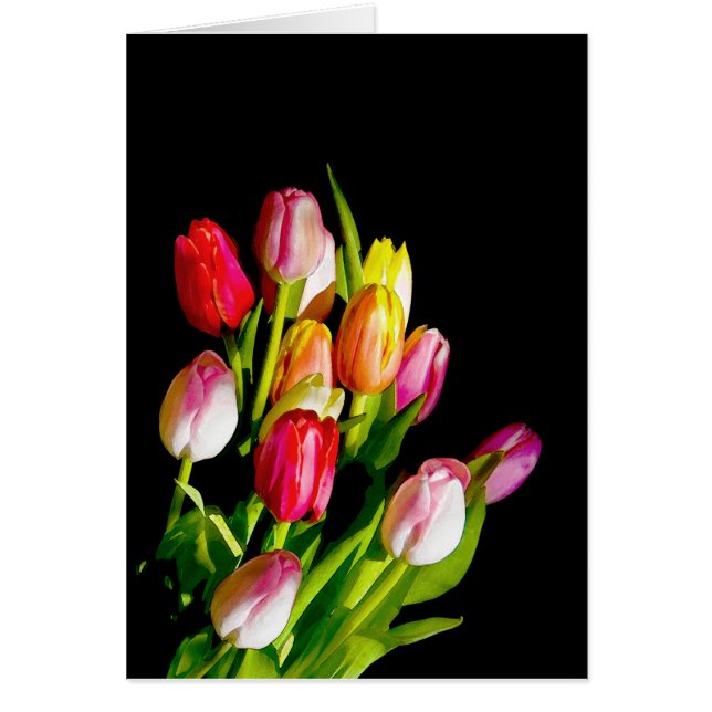Tulip Painting - Original Flower Art (Front)