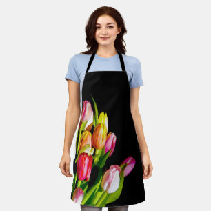 Tulip Painting - Original Flower Art Apron