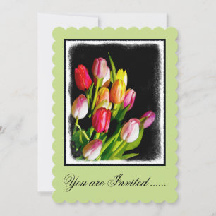 Tulip Painting - Original Flower Art Invitation