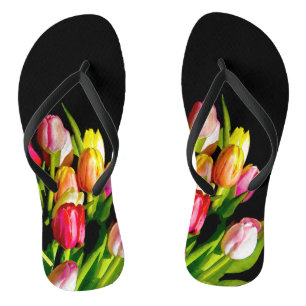 Tulip Painting - Original Flower Art Jandals