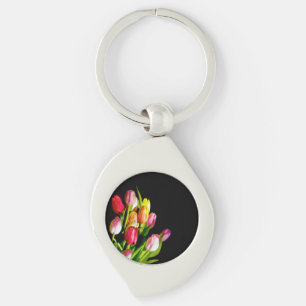 Tulip Painting - Original Flower Art Key Ring