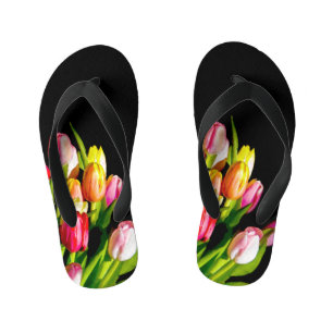 Tulip Painting - Original Flower Art Kid's Jandals