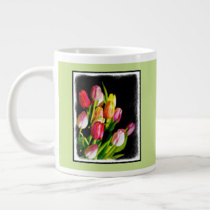 Tulip Painting - Original Flower Art Large Coffee Mug
