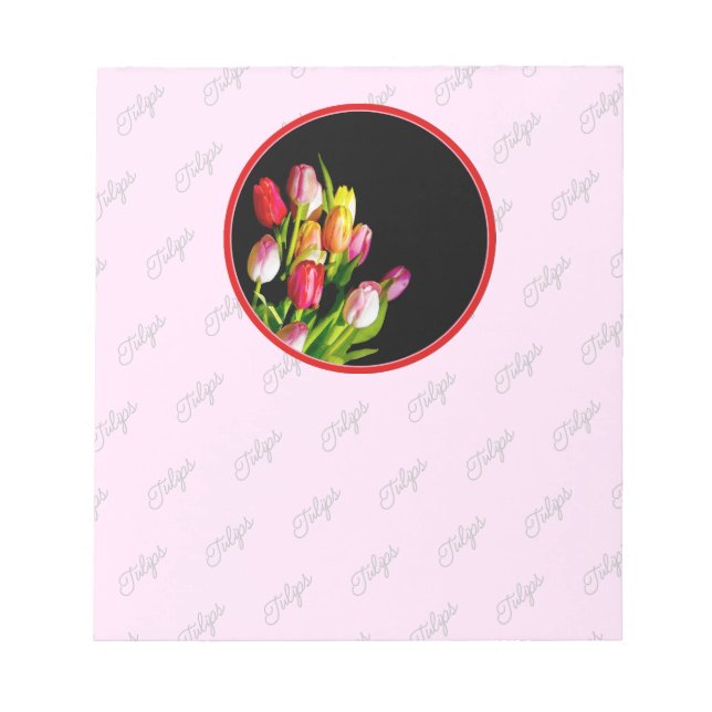 Tulip Painting - Original Flower Art Notepad (Front)