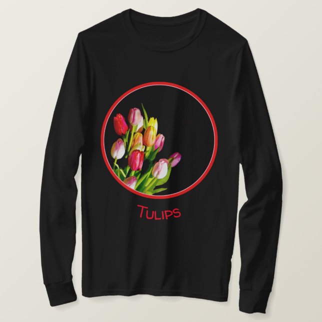 Tulip Painting - Original Flower Art T-Shirt (Design Front)