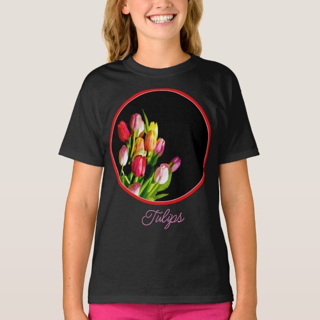 Tulip Painting - Original Flower Art T-Shirt (Front)