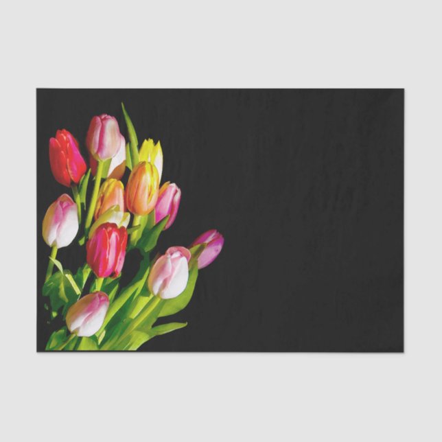 Tulip Painting - Original Flower Art Tissue Paper (Front)