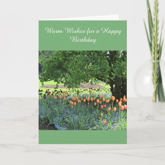 Tulip Patch Birthday Wish Card (Front)