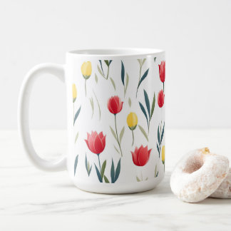 Tulip pattern coffee mug