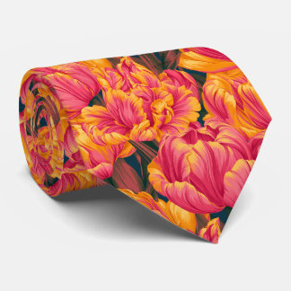 Tulip Pattern Groom Garden Wedding Tie