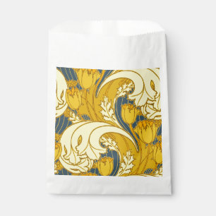 Tulip Pattern Print: Yellow Blue Art Nouveau Favour Bags