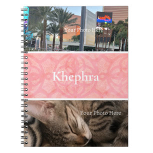 Tulip Pink Batik Photo Collage, Border, Name Notebook