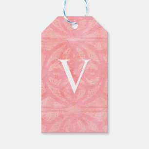 Tulip Pink Monogrammed Watercolor Gift Tags