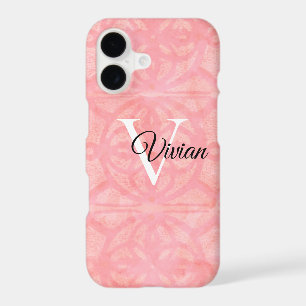 Tulip Pink Watercolor Monogram Name