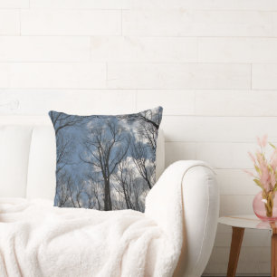 Tulip Poplar Trees Cloudy Sky REVERSIBLE Cushion