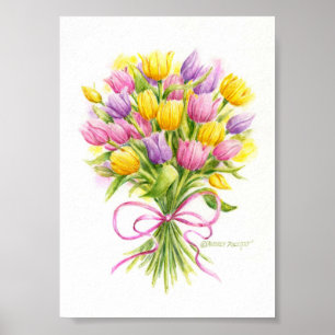 Tulip Poster Bright And Beautiful Bouquet