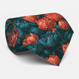 Tulip Print Anniversary Autumn Wedding Tie