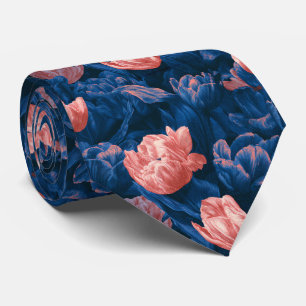 Tulip Print Father Groom Graduation Tie