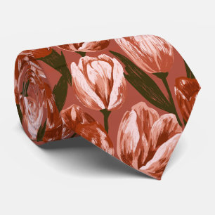 Tulip Print Groomsman Vintage Wedding Tie