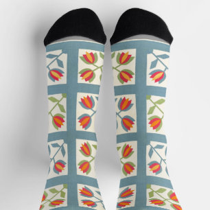 Tulip quilt socks