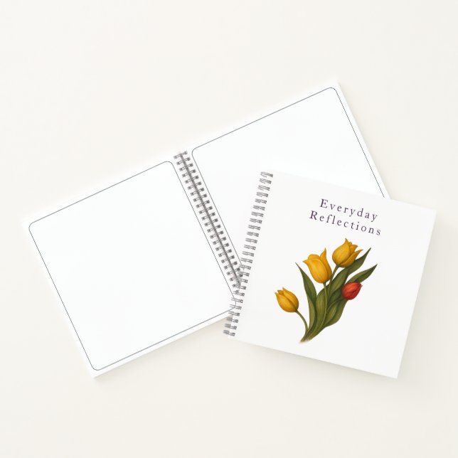 Tulip Reflections — Crisp White Luxe Journal (Inside)