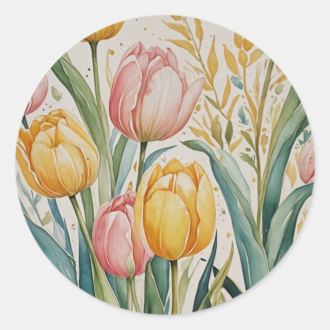 Tulip Reverie Classic Round Sticker (Front)