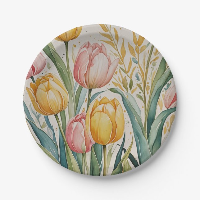 Tulip Reverie Paper Plate (Front)