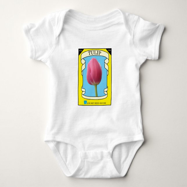 Tulip Seed Packet Baby Bodysuit (Front)
