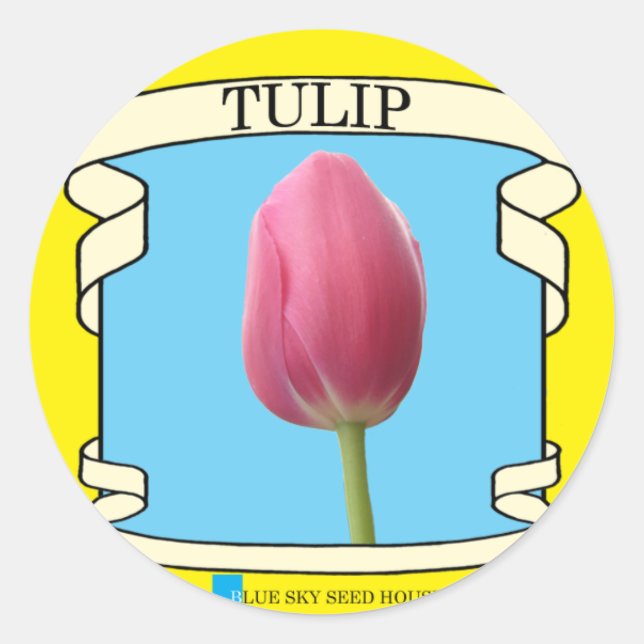 Tulip Seed Packet Classic Round Sticker (Front)