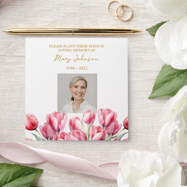 Tulip Seed Packet Memorial Funeral Envelope (Wedding)