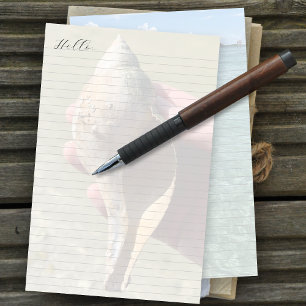 Tulip Shell Ocean Background Lined Writing Paper