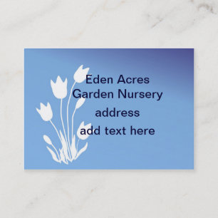 Tulip Silhouette, White on Blue Customisable Business Card