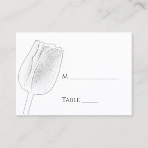 Tulip Sketch Spring Wedding Place Card