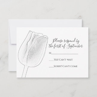Tulip Sketch Wedding RSVP Response Card