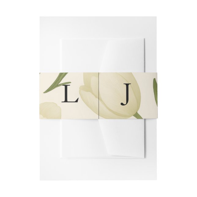 Tulip Sonata Wedding Invitation Belly Band (Front Example)