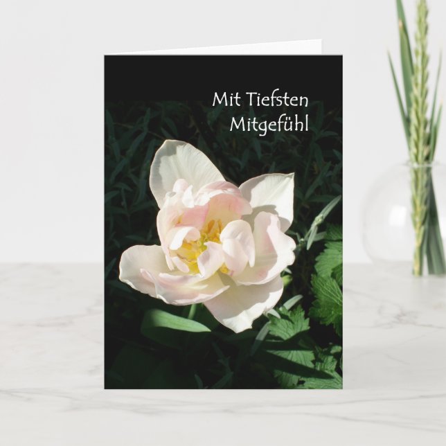 'Tulip' Sympathy Card - German Greeting (Front)